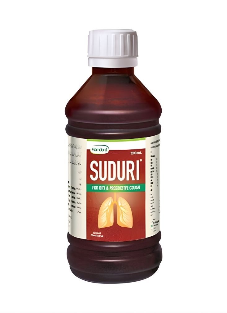 Hamdard Suduri Unani Cough Syrup – Herbal Liquid for Dry and Productive Cough Relief, Brown Bottle Pack, 120 ml, 1 Pc - Image 2